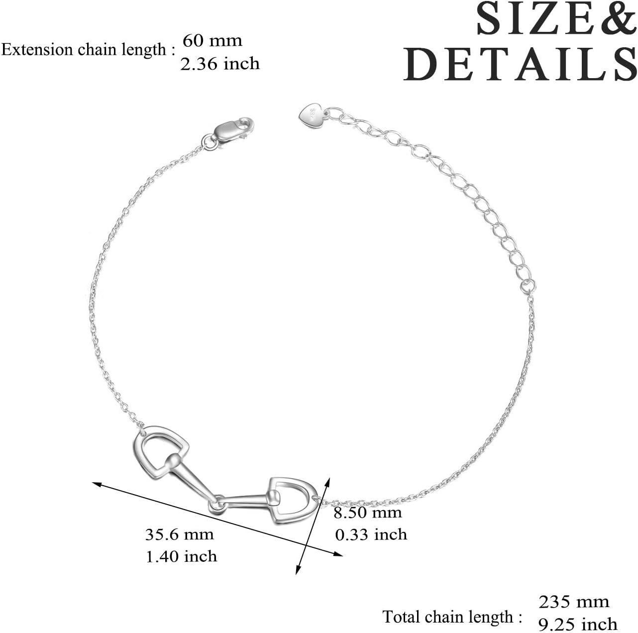 imageYFN Horse Snaffle Bit Sterling Silver Adjustable Bracelet for Horse Lover Gift for Women