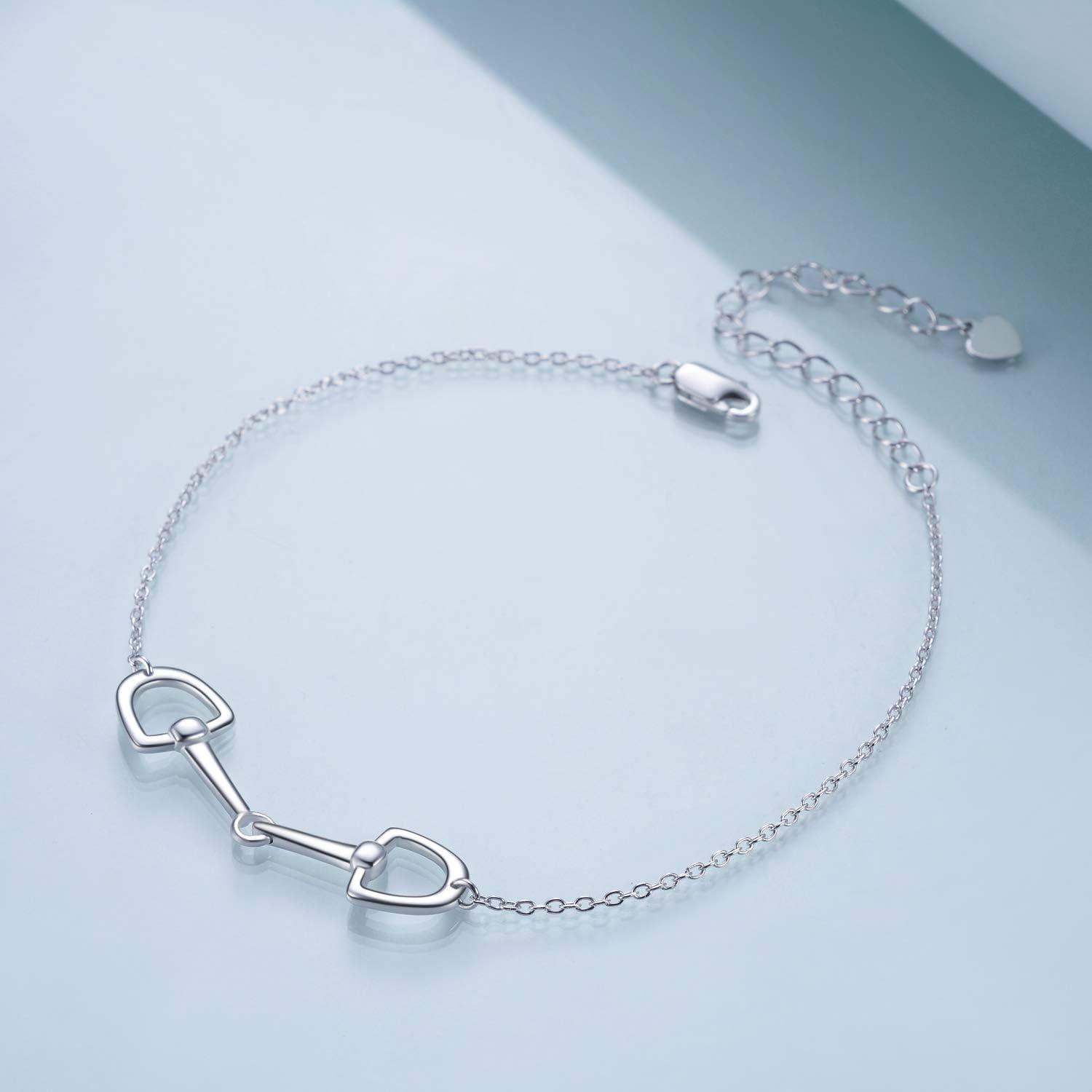 imageYFN Horse Snaffle Bit Sterling Silver Adjustable Bracelet for Horse Lover Gift for Women