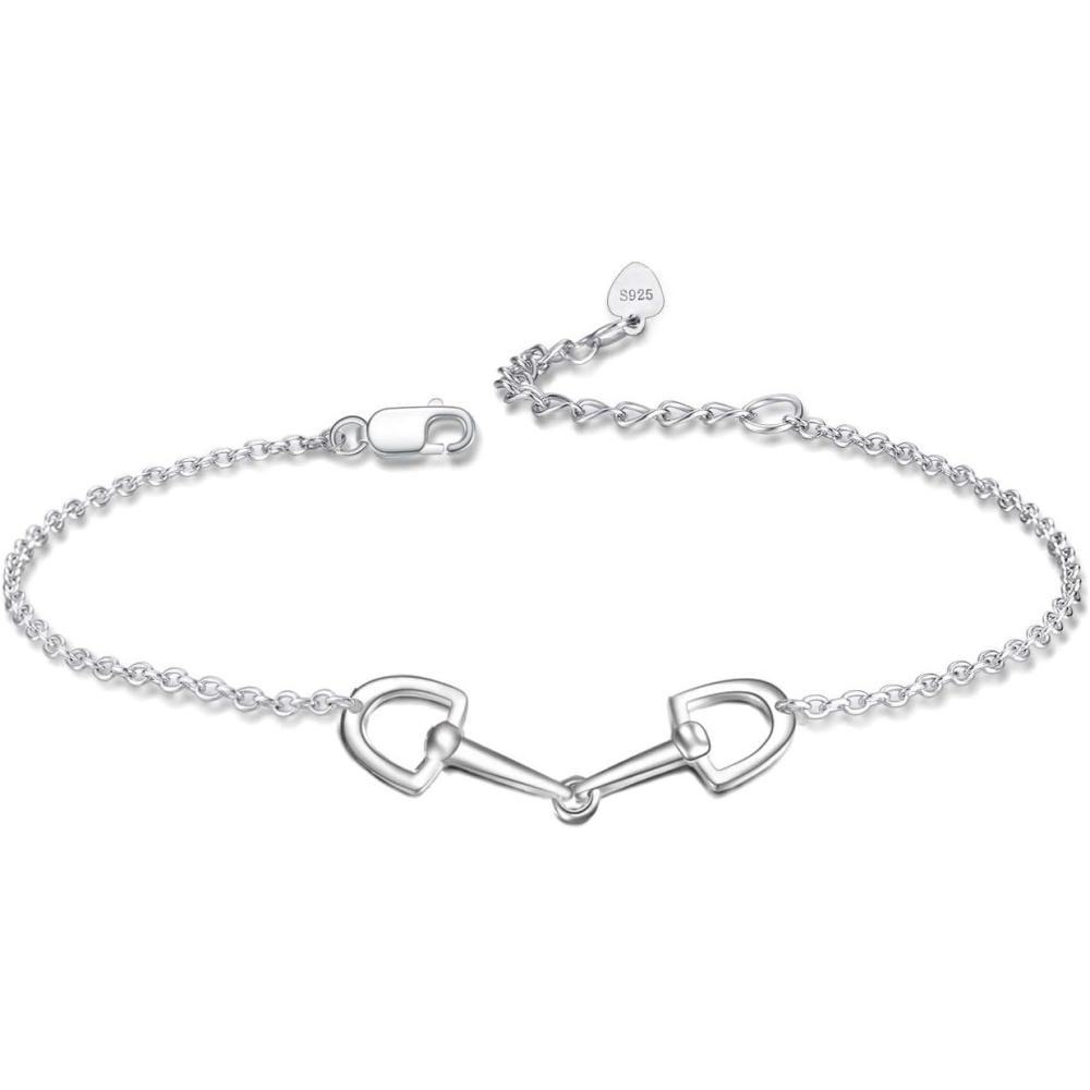 imageYFN Horse Snaffle Bit Sterling Silver Adjustable Bracelet for Horse Lover Gift for Women