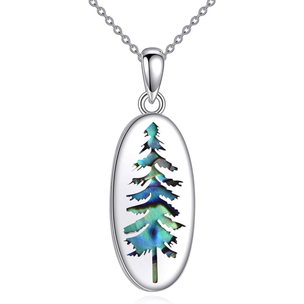 imageYFN Mountain Necklace for Women Sterling Silver Nature Jewelry Gift for Skiers Hikers Campers Climbers and Nature LoversPine Tree Necklace
