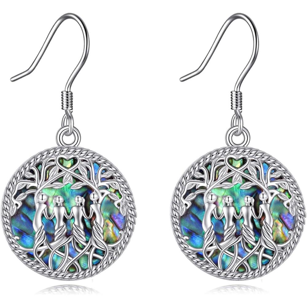 imageYFN Sister Earrings Gifts from Sister Sterling Silver Crystal Sister Earrings Jewelry Birthday Jewelry Gift for SistersSilver4 Sisters Earrings