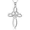 YFN Celtic Knot Cross Necklace Sterling Silver Infinity Love Heart Pendant Necklace(A Silver Celtic Knot Necklace 18″)