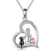 YFN Dog Pendant Necklace for Women 925 Sterling Silver Pet Animal Memorial Jewelry Gifts for Dogs Lovers(Silver-2 Dog Necklace)