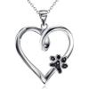 YFN Dog Pendant Necklace for Women 925 Sterling Silver Pet Animal Memorial Jewelry Gifts for Dogs Lovers(Silver-Dog Paw Necklace)