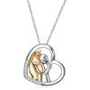 YFN Horse Pendant Necklace Jewelry 925 Sterling Silver Women Embrace Horse Gift For Women(Gold-Horse Necklace)