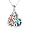 YFN Horse Pendant Necklace Jewelry 925 Sterling Silver Women Embrace Horse Gift For Women(Rose-Horse with Abalone)