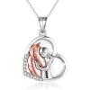 YFN Horse Pendant Necklace Jewelry 925 Sterling Silver Women Embrace Horse Gift For Women(White-Mother of Pearl Horse Necklace)