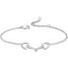 YFN Horse Snaffle Bit Sterling Silver Adjustable Bracelet for Horse Lover Gift for Women