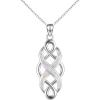 YFN Irish Celtic Knot Created Opal Pendant Necklace Sterling Silver Black Necklaces for Women Men 18″(White Opal Celtic Knot Necklace)