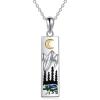 YFN Mountain Necklace for Women Sterling Silver Nature Jewelry Gift for Skiers, Hikers, Campers, Climbers and Nature Lovers(Mountain Bear Necklace)