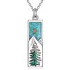 YFN Mountain Necklace for Women Sterling Silver Nature Jewelry Gift for Skiers, Hikers, Campers, Climbers and Nature Lovers(Mountain Necklace with Obsidian Turquoise)