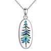 YFN Mountain Necklace for Women Sterling Silver Nature Jewelry Gift for Skiers, Hikers, Campers, Climbers and Nature Lovers(Pine Tree Necklace)