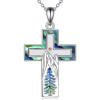 YFN Mountain Necklace for Women Sterling Silver Nature Jewelry Gift for Skiers, Hikers, Campers, Climbers and Nature Lovers(Silver-Cross Necklace Mountain)