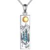 YFN Mountain Necklace for Women Sterling Silver Nature Jewelry Gift for Skiers, Hikers, Campers, Climbers and Nature Lovers(Silver-Dragonfly Mountain Necklace)