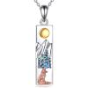 YFN Mountain Necklace for Women Sterling Silver Nature Jewelry Gift for Skiers, Hikers, Campers, Climbers and Nature Lovers(Silver-Fox Necklaces)