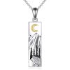 YFN Mountain Necklace for Women Sterling Silver Nature Jewelry Gift for Skiers, Hikers, Campers, Climbers and Nature Lovers(Silver-Hedgehog Necklace)