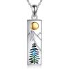 YFN Mountain Necklace for Women Sterling Silver Nature Jewelry Gift for Skiers, Hikers, Campers, Climbers and Nature Lovers(Silver-Mountain Nature Necklace)
