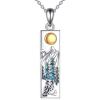 YFN Mountain Necklace for Women Sterling Silver Nature Jewelry Gift for Skiers, Hikers, Campers, Climbers and Nature Lovers(Silver-Mountain Owl Necklace)