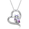 YFN Owl Necklace Sterling Silver I Love You Forever Heart Owl Gifts for Women(I Love You Forever Owl Gifts)