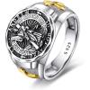 YFN Patron Saint Ring Sterling Silver Religious Protector Ring Jewelry Gifts for Women Men(St Andrew)