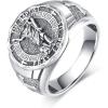 YFN Patron Saint Ring Sterling Silver Religious Protector Ring Jewelry Gifts for Women Men(St John The Baptist)