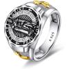 YFN Patron Saint Ring Sterling Silver Religious Protector Ring Jewelry Gifts for Women Men(St Peregrine)