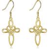 Gold-Celtic Cross Earrings