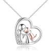 YFN Sterling Silver Keepsake Dog Pendant Necklace Dog Lover Memorial Gifts for Women(rose gold)