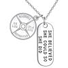 She Believe She Could So She Did Weight Plate Necklace