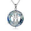 YFN Sterling Silver Tree of Life Abalone/Turquoise Pendant Necklace – Sister Gift for Birthday or Any Occasion(Blue-Sister Necklace)