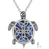 YFN Urn Necklace for Ashes with Abalone Sterling Silver Sea Turtle/Owl/Dog/Lotus Flower/Butterfly Cremation Necklace Jewelry Gifts for Women Girls 18+2“(Silver-Sea Turtle Urn Necklace for Ashes)