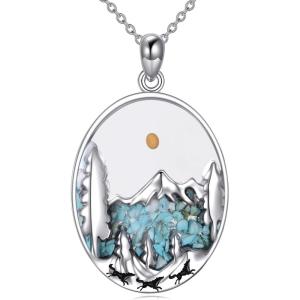 YFN Mountain Necklace for Women Sterling Silver Nature Jewelry Gift for Skiers, Hikers, Campers, Climbers and Nature Lovers(Silver-Snowy Mountain Necklace)