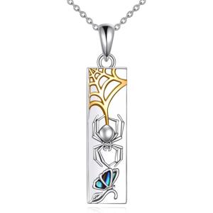 YFN Mountain Necklace for Women Sterling Silver Nature Jewelry Gift for Skiers, Hikers, Campers, Climbers and Nature Lovers(Silver-Spider Necklace)