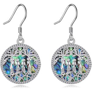 YFN Sister Earrings Gifts from Sister, Sterling Silver Crystal Sister Earrings Jewelry, Birthday Jewelry Gift for Sisters(Silver-4 Sisters Earrings)