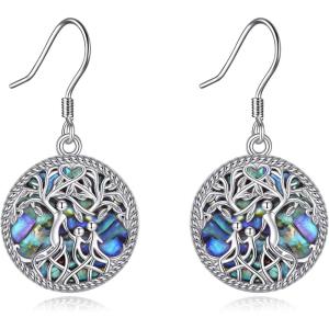 YFN Sister Earrings Gifts from Sister, Sterling Silver Crystal Sister Earrings Jewelry, Birthday Jewelry Gift for Sisters(Silver-Mom Earrings 2)