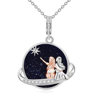 YFN Sterling Silver Tree of Life Abalone/Turquoise Pendant Necklace – Sister Gift for Birthday or Any Occasion(Sister Necklace)
