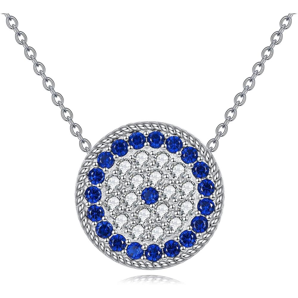 image:imageYFN Evil Eye Pendant Necklace for Women 925 Sterling Silver Greek Protection Jewelry Amulet Gift for Women 18quotBlueEvil Eye Necklace