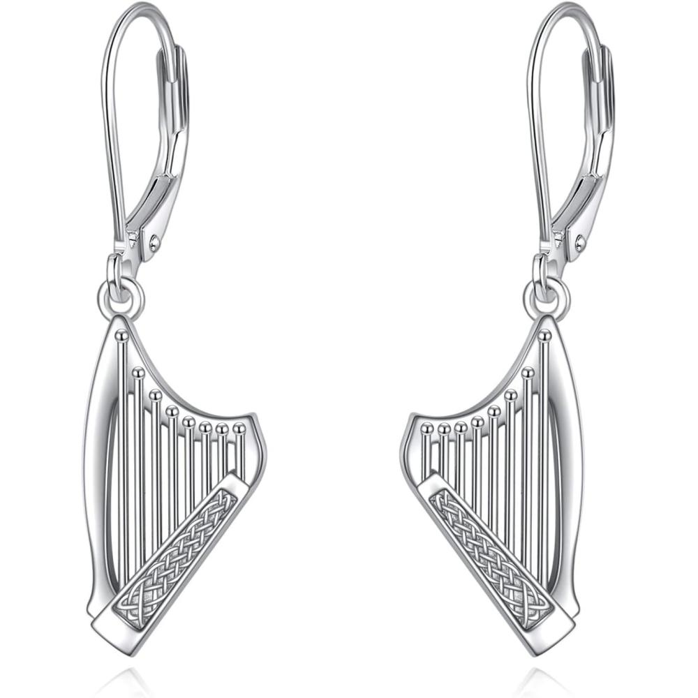 image:imageYFN Sport and Music Earrings Sterling Silver Sport Lover Music Lover Jewelry Gifts for Women MenHarp