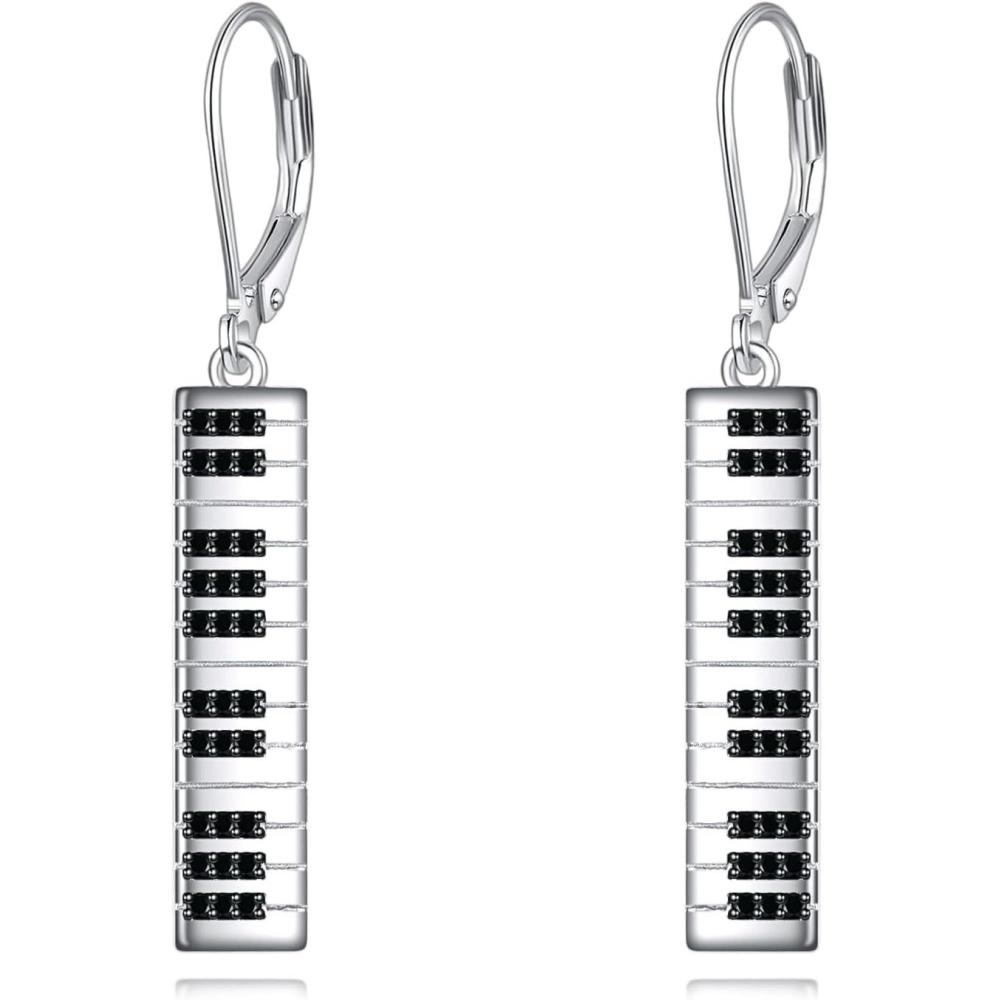 image:imageYFN Sport and Music Earrings Sterling Silver Sport Lover Music Lover Jewelry Gifts for Women MenPiano Keyboard