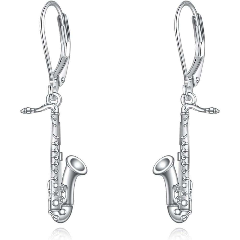 image:imageYFN Sport and Music Earrings Sterling Silver Sport Lover Music Lover Jewelry Gifts for Women MenSaxophone
