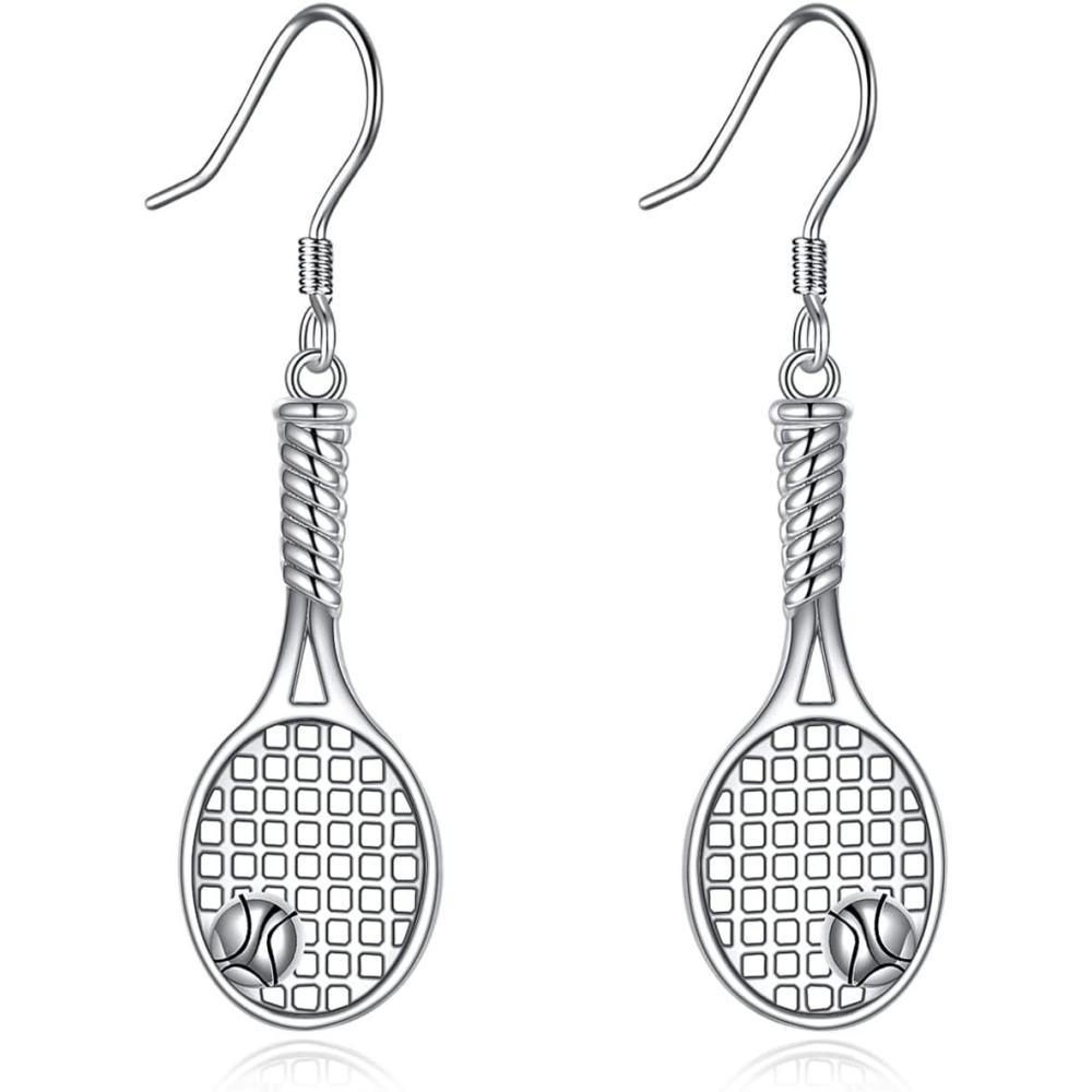 image:imageYFN Sport and Music Earrings Sterling Silver Sport Lover Music Lover Jewelry Gifts for Women MenTennis Racket