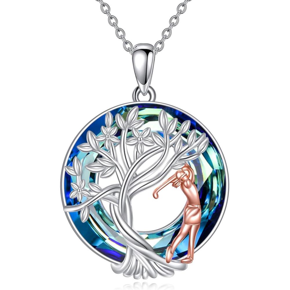 image:imageYFN Tree of Life Necklace Sterling Silver Crystal Jewelry Graduation Birthday Gifts for WomenGolf