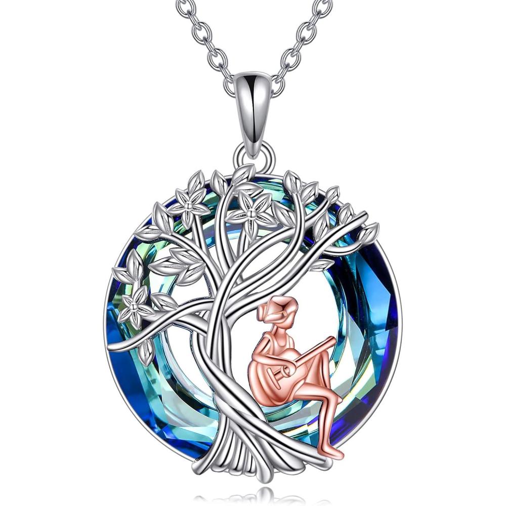 image:imageYFN Tree of Life Necklace Sterling Silver Crystal Jewelry Graduation Birthday Gifts for WomenGuitar
