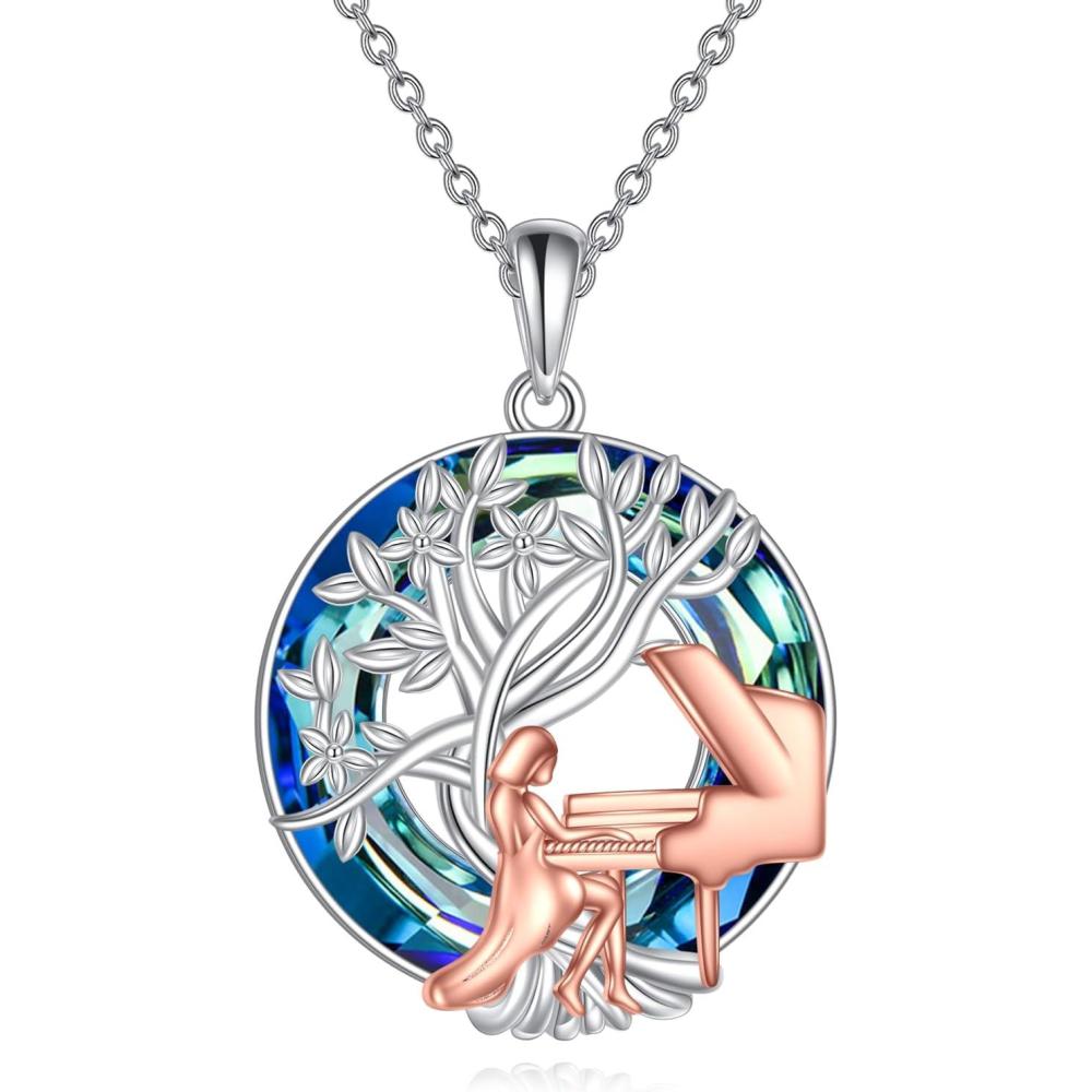 image:imageYFN Tree of Life Necklace Sterling Silver Crystal Jewelry Graduation Birthday Gifts for WomenPiano
