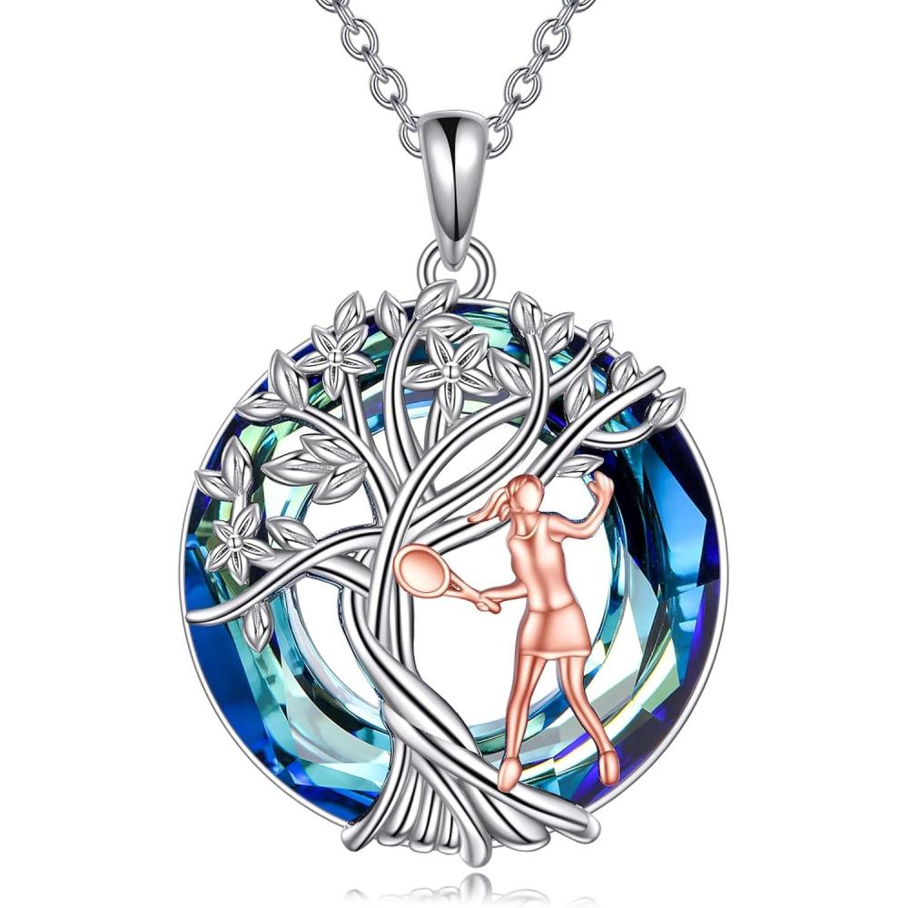 image:imageYFN Tree of Life Necklace Sterling Silver Crystal Jewelry Graduation Birthday Gifts for WomenTennis