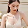 YFN Celtic Cross Necklace Sterling Silver Celtic Triquetra Trinity Pendant Abalone Shell Cross Jewelry Gifts for Women Men