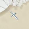 YFN Cross Necklace Sterling Silver Turquoise Cross Pendant Religious Jewelry Gifts for Women Men