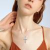 YFN Cross Necklace Sterling Silver Turquoise Cross Pendant Religious Jewelry Gifts for Women Men