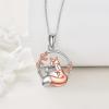 YFN Fox Necklace for Women Sterling Silver Fox Pendant Jewelry Gifts for Women(Fox Reading Book Necklace)
