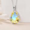 YFN Honey Bee Necklace Sterling Silver Bumblebee Charm Necklaces Jewelry Queen Bumble Bee Pendant for Women 18 Inch